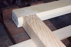 Unsanded Sash Joint  (Note stile extension or "horn" which must be cut off)